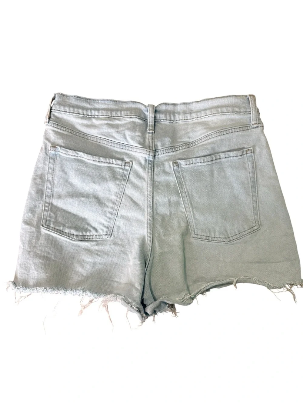 Old Navy Higher Hi Rise Sky Hi A-Line Button Fly Cutoff Shorts Sz 12 Light‎ Wash